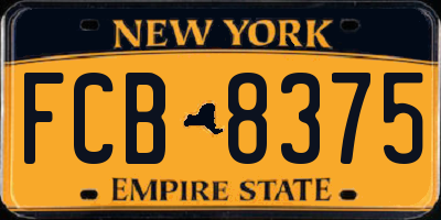 NY license plate FCB8375