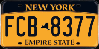 NY license plate FCB8377