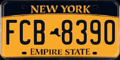 NY license plate FCB8390