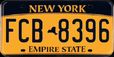 NY license plate FCB8396