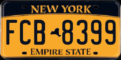 NY license plate FCB8399