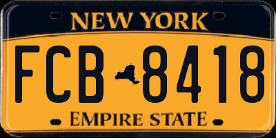 NY license plate FCB8418