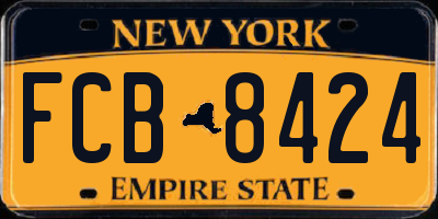 NY license plate FCB8424