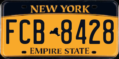 NY license plate FCB8428