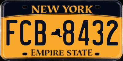 NY license plate FCB8432