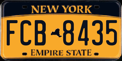 NY license plate FCB8435
