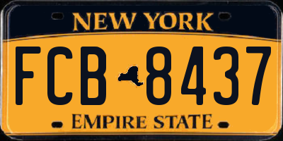 NY license plate FCB8437
