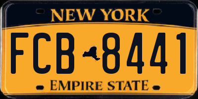 NY license plate FCB8441