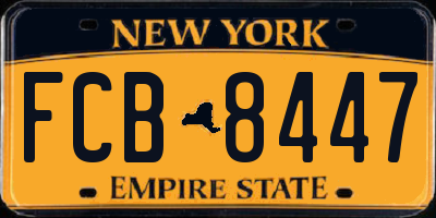 NY license plate FCB8447