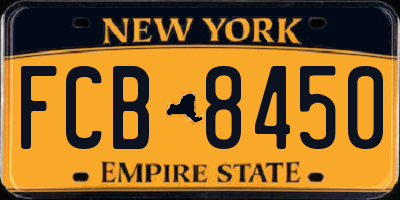 NY license plate FCB8450
