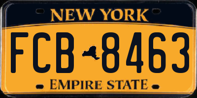 NY license plate FCB8463