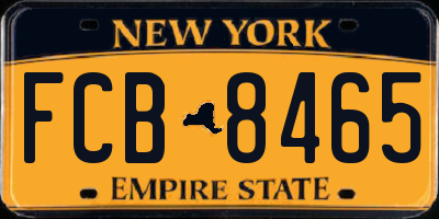 NY license plate FCB8465