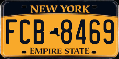 NY license plate FCB8469