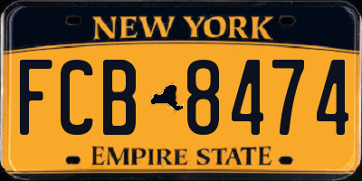 NY license plate FCB8474