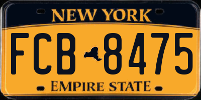 NY license plate FCB8475