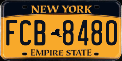 NY license plate FCB8480