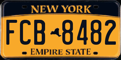 NY license plate FCB8482