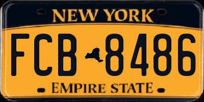 NY license plate FCB8486
