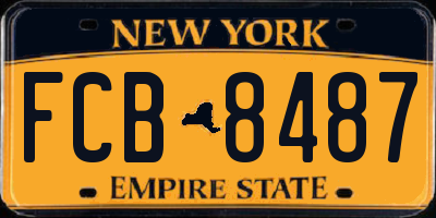 NY license plate FCB8487