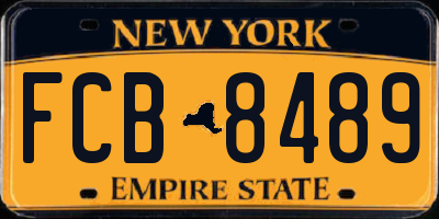 NY license plate FCB8489