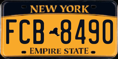 NY license plate FCB8490