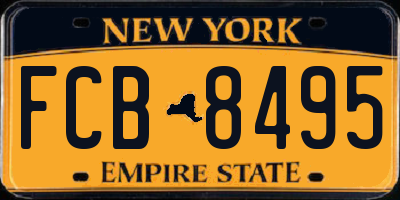 NY license plate FCB8495