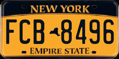 NY license plate FCB8496