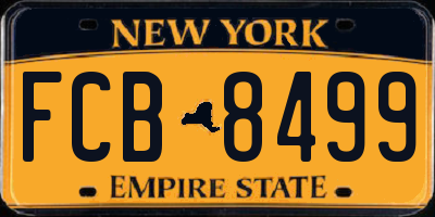 NY license plate FCB8499