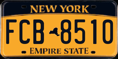 NY license plate FCB8510