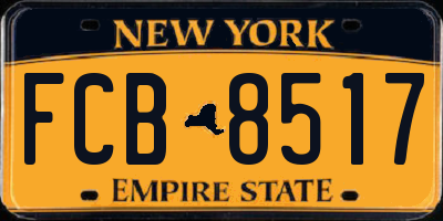 NY license plate FCB8517