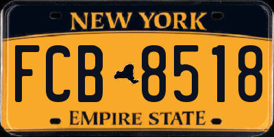NY license plate FCB8518