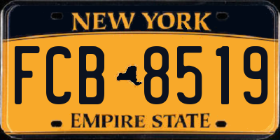 NY license plate FCB8519