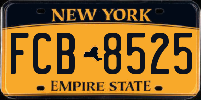 NY license plate FCB8525