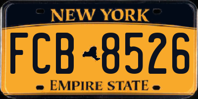 NY license plate FCB8526