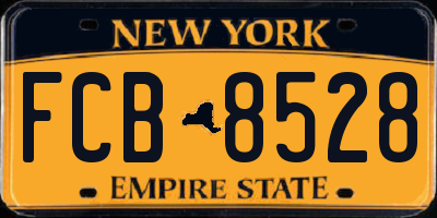 NY license plate FCB8528