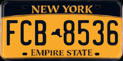 NY license plate FCB8536