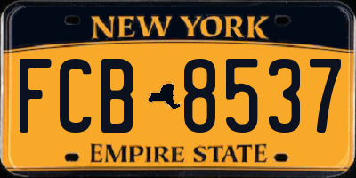 NY license plate FCB8537