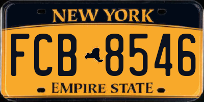 NY license plate FCB8546