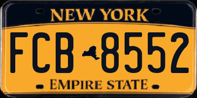NY license plate FCB8552