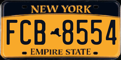 NY license plate FCB8554