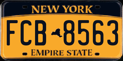 NY license plate FCB8563