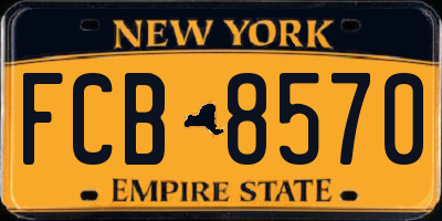 NY license plate FCB8570