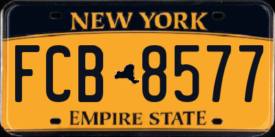 NY license plate FCB8577