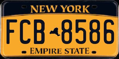 NY license plate FCB8586