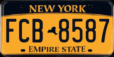 NY license plate FCB8587