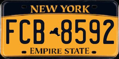 NY license plate FCB8592