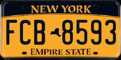 NY license plate FCB8593