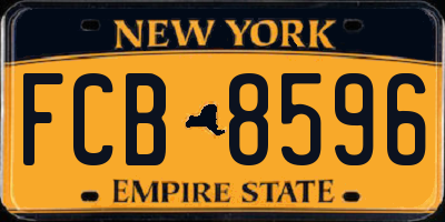 NY license plate FCB8596