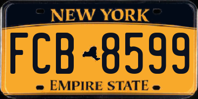 NY license plate FCB8599