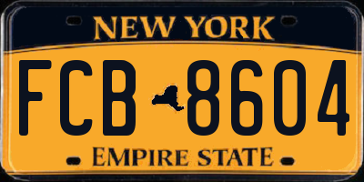 NY license plate FCB8604